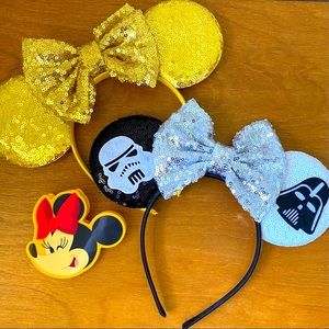 Pair Of Gold & Star Wars Minnie Ears